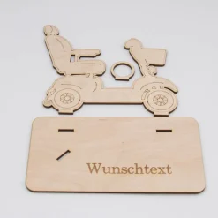 Geldgeschenk fahrender Rollator - aus Holz personalisiert