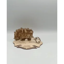 Geldgeschenk Feuerwehr aus Holz – Personalisiertes Geschenk für Feuerwehrleute & Fans