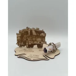 Geldgeschenk Feuerwehr aus Holz – Personalisiertes Geschenk für Feuerwehrleute & Fans