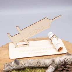 Geldgeschenk Finanzspritze - aus Holz personalisiert