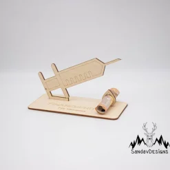 Geldgeschenk Finanzspritze - aus Holz personalisiert