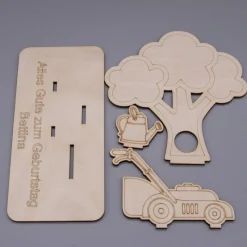 Geldgeschenk für Gartenfreunde - aus Holz personalisiert