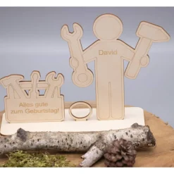 Geldgeschenk für Handwerker 1 - aus Holz personalisiert