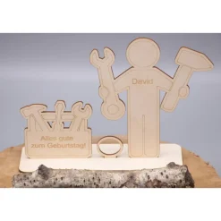 Geldgeschenk für Handwerker 1 - aus Holz personalisiert