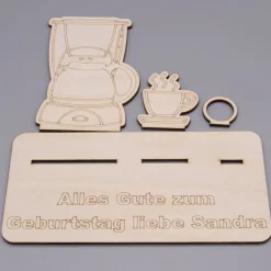 Geldgeschenk für Kaffeeliebhaber - aus Holz personalisiert