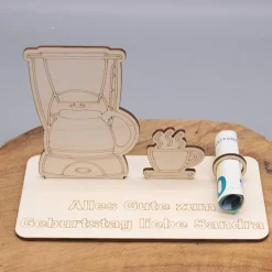 Geldgeschenk für Kaffeeliebhaber - aus Holz personalisiert