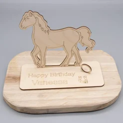 Geldgeschenk für Mädchen - Pferd - aus Holz personalisiert