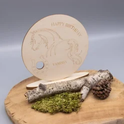 Geldgeschenk für Pferdefan - aus Holz personalisiert