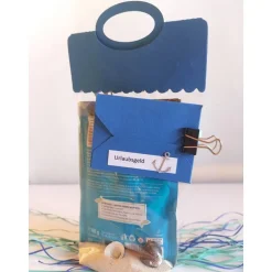 Geldgeschenk für Urlaub, kleine Urlaubstüte, Geburtstag, Hochzeit, Urlaub in der Tüte, Urlaub am Meer