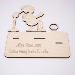 Geldgeschenk Friseurstuhl - aus Holz personalisiert