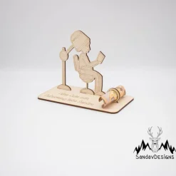 Geldgeschenk Friseurstuhl - aus Holz personalisiert