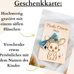 Geldgeschenk Frohe Ostern / Geschenkkarte aus Holz