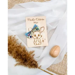 Geldgeschenk Frohe Ostern / Geschenkkarte aus Holz