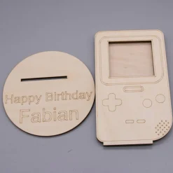 Geldgeschenk Gameboy - aus Holz personalisiert