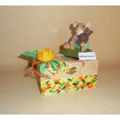 Geldgeschenk Geburt Taufe Kindergeburtstag – Personalisierte Teebox mit Maus aus Holz