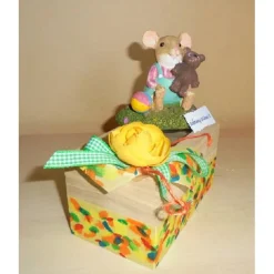 Geldgeschenk Geburt Taufe Kindergeburtstag – Personalisierte Teebox mit Maus aus Holz