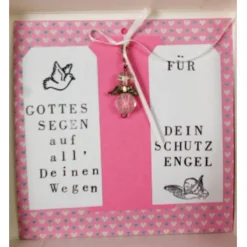 Geldgeschenk Geburt, Taufe, mit Schutzengel, personalisierbar, Mädchen rosa, Geschenk zur Geburt