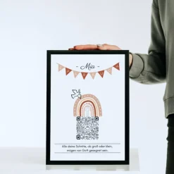 Geldgeschenk Geburt, Taufe, Kommunion, Konfirmation | Digitales QrCode Sparbuch | Motiv Friedenstaube