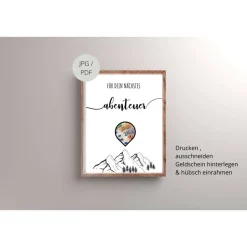 Geldgeschenk Geburtstag | persönliches Geburtstagsgeschenk Abenteuer Reise | Wandern Berge Standort | runder Geburtstag