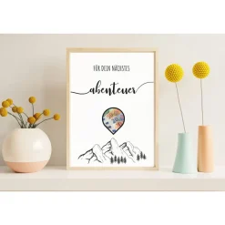 Geldgeschenk Geburtstag | persönliches Geburtstagsgeschenk Abenteuer Reise | Wandern Berge Standort | runder Geburtstag