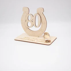 Geldgeschenk 80.Geburtstag - aus Holz personalisiert