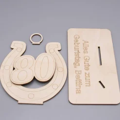 Geldgeschenk 80.Geburtstag - aus Holz personalisiert