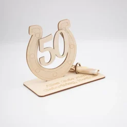 Geldgeschenk 50.Geburtstag - aus Holz personalisiert