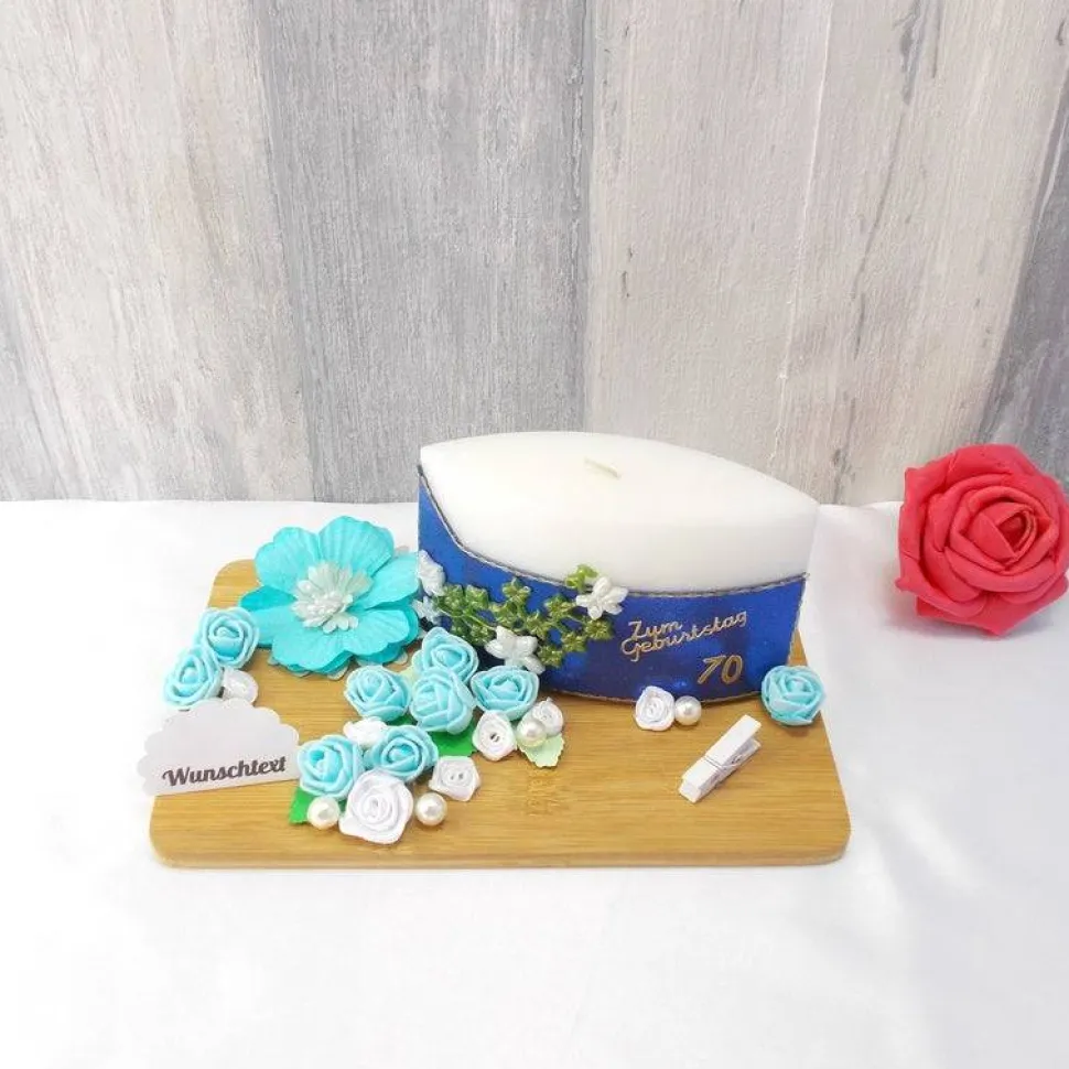 Geldgeschenk Geburtstag 70. Geburtstag Kerze, Personalisierbar, Geldgeschenk Gutschein Kerze,
