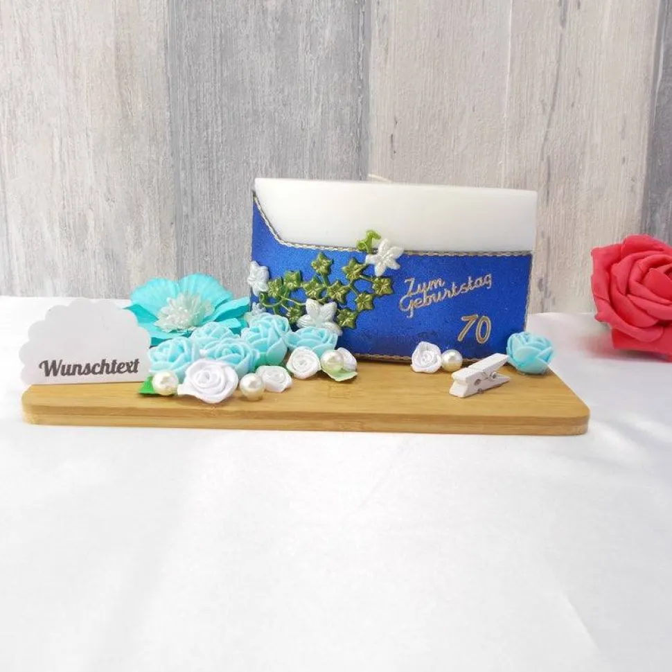 Geldgeschenk Geburtstag 70. Geburtstag Kerze, Personalisierbar, Geldgeschenk Gutschein Kerze,