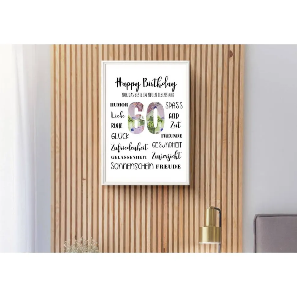 Geldgeschenk 60.Geburtstag | persönliches Geburtstagsgeschenk | runder Geburtstag Geldgeschenk