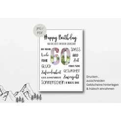 Geldgeschenk 60.Geburtstag | persönliches Geburtstagsgeschenk | runder Geburtstag Geldgeschenk
