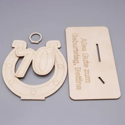 Geldgeschenk 70.Geburtstag - aus Holz personalisiert