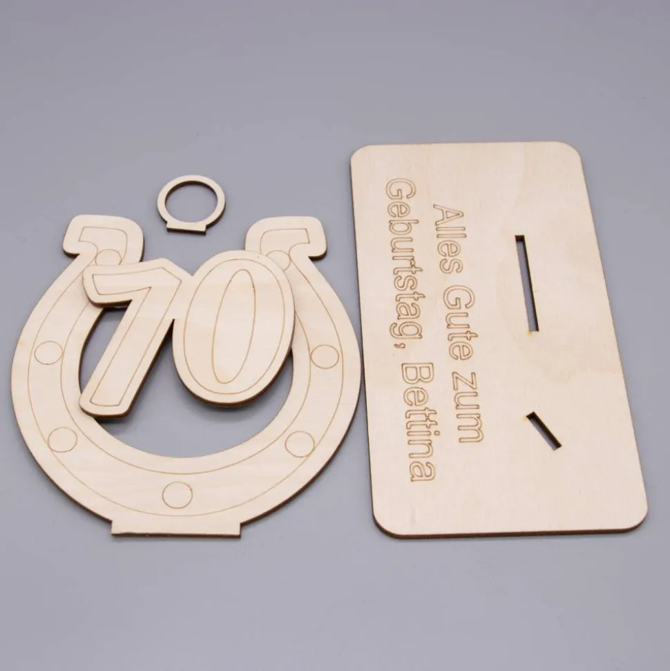 Geldgeschenk 70.Geburtstag - aus Holz personalisiert