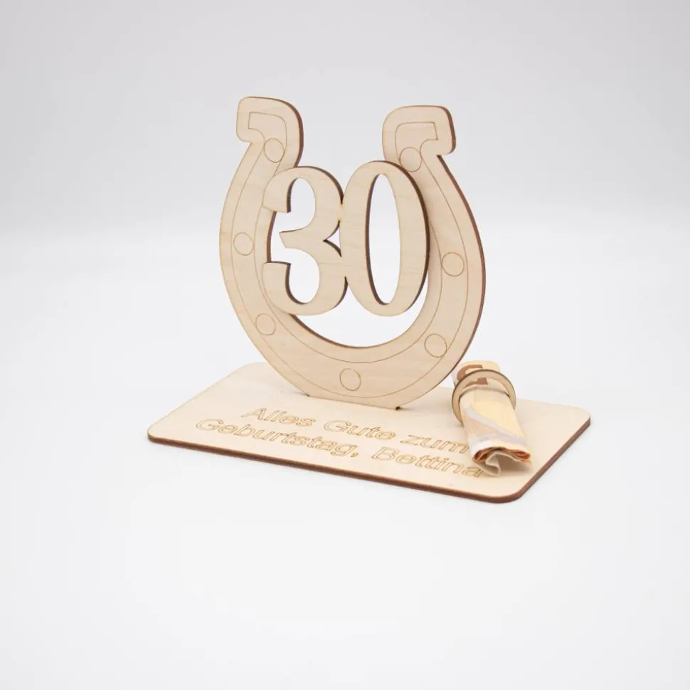 Geldgeschenk 30.Geburtstag - aus Holz personalisiert