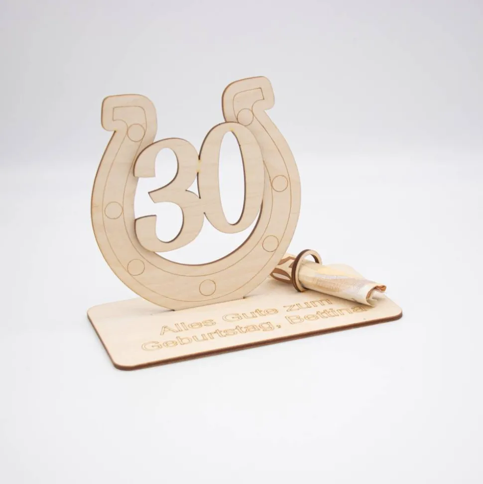 Geldgeschenk 30.Geburtstag - aus Holz personalisiert