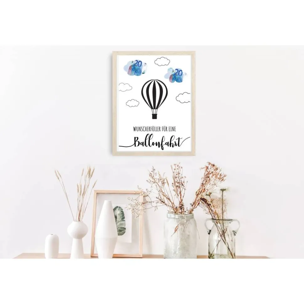 Geldgeschenk Geburtstag | persönliches Geburtstagsgeschenk Heißluftballonfahrt | Geschenk Ballonfahrt Vorlage
