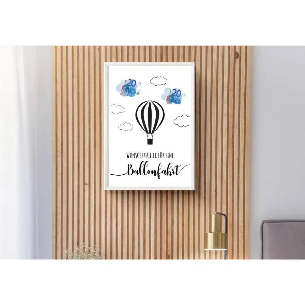 Geldgeschenk Geburtstag | persönliches Geburtstagsgeschenk Heißluftballonfahrt | Geschenk Ballonfahrt Vorlage