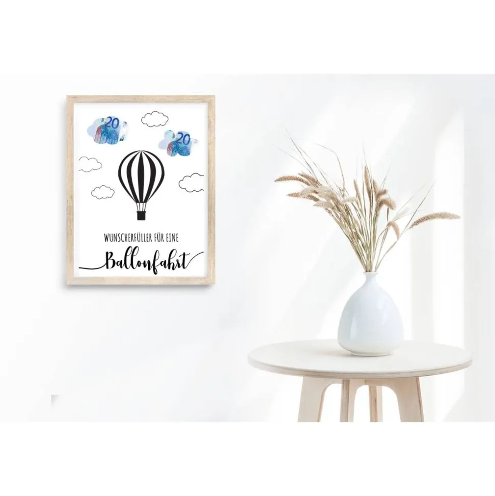 Geldgeschenk Geburtstag | persönliches Geburtstagsgeschenk Heißluftballonfahrt | Geschenk Ballonfahrt Vorlage