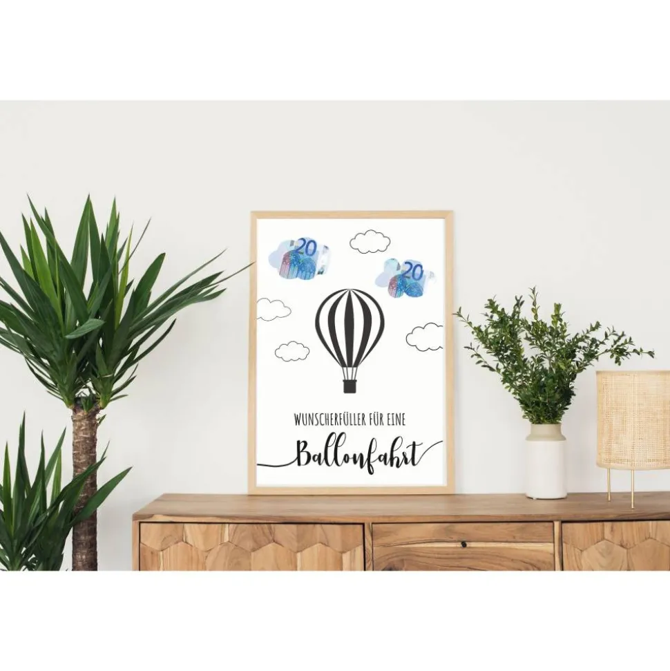 Geldgeschenk Geburtstag | persönliches Geburtstagsgeschenk Heißluftballonfahrt | Geschenk Ballonfahrt Vorlage