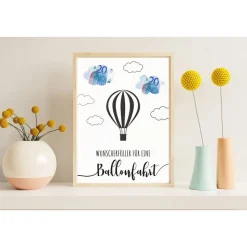 Geldgeschenk Geburtstag | persönliches Geburtstagsgeschenk Heißluftballonfahrt | Geschenk Ballonfahrt Vorlage