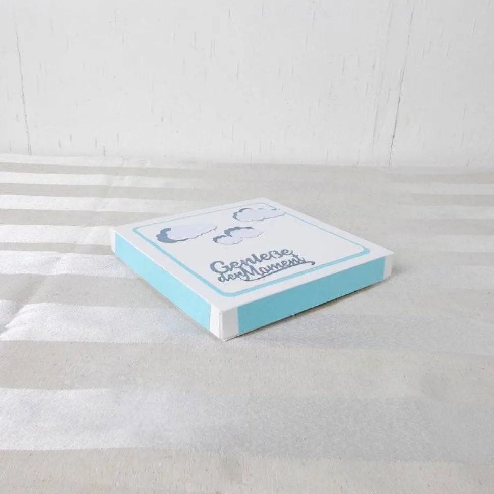 Geldgeschenk Geburtstag, Genieße den Moment, weiß blau