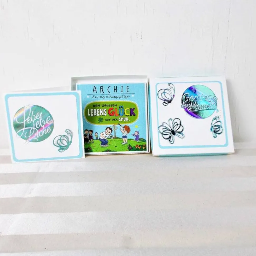 Geldgeschenk Geburtstag, Genieße den Moment, weiß blau, mit Schmetterlingen