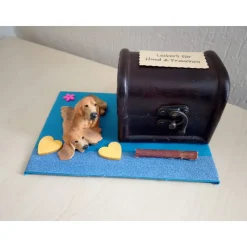 Geldgeschenk Geburtstag Hund Basset mit kleiner Truhe – Kreative Geschenkidee