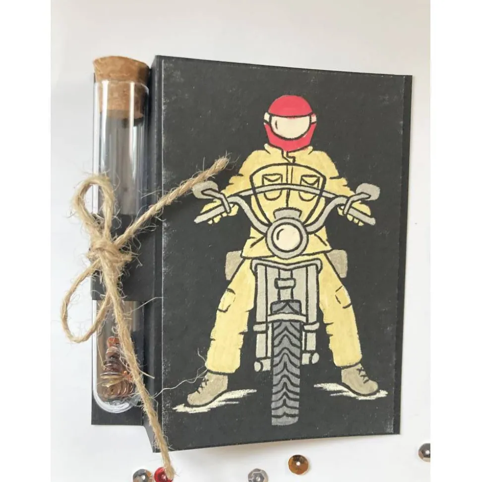 Geldgeschenk Geburtstag Reagenzglas Motorrad Röhrchen Geldverpackung Wunscherfüller Geschenkidee Männer