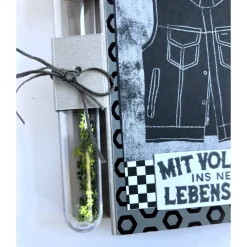 Geldgeschenk Geburtstag Reagenzglas Motorradjacke Röhrchen Geldverpackung Wunscherfüller Geschenkidee Männer