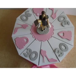 Geldgeschenk Geburtstag Shopping Schachteltorte Papiertorte Geburtstagstorte  Frau Geschenk Farbe u Zahl nach Wahl