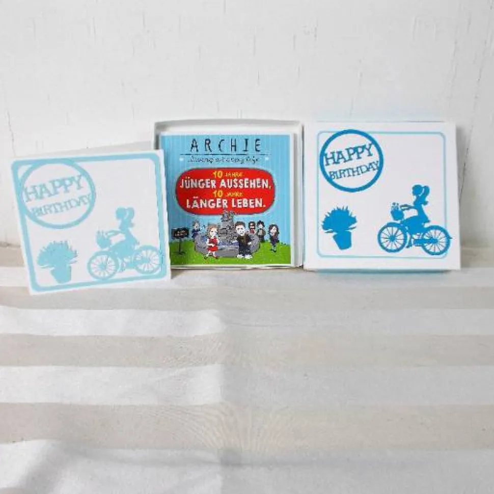 Geldgeschenk Geburtstag, weiß blau mit lustigem Buch, Geburtstagsgeschenk