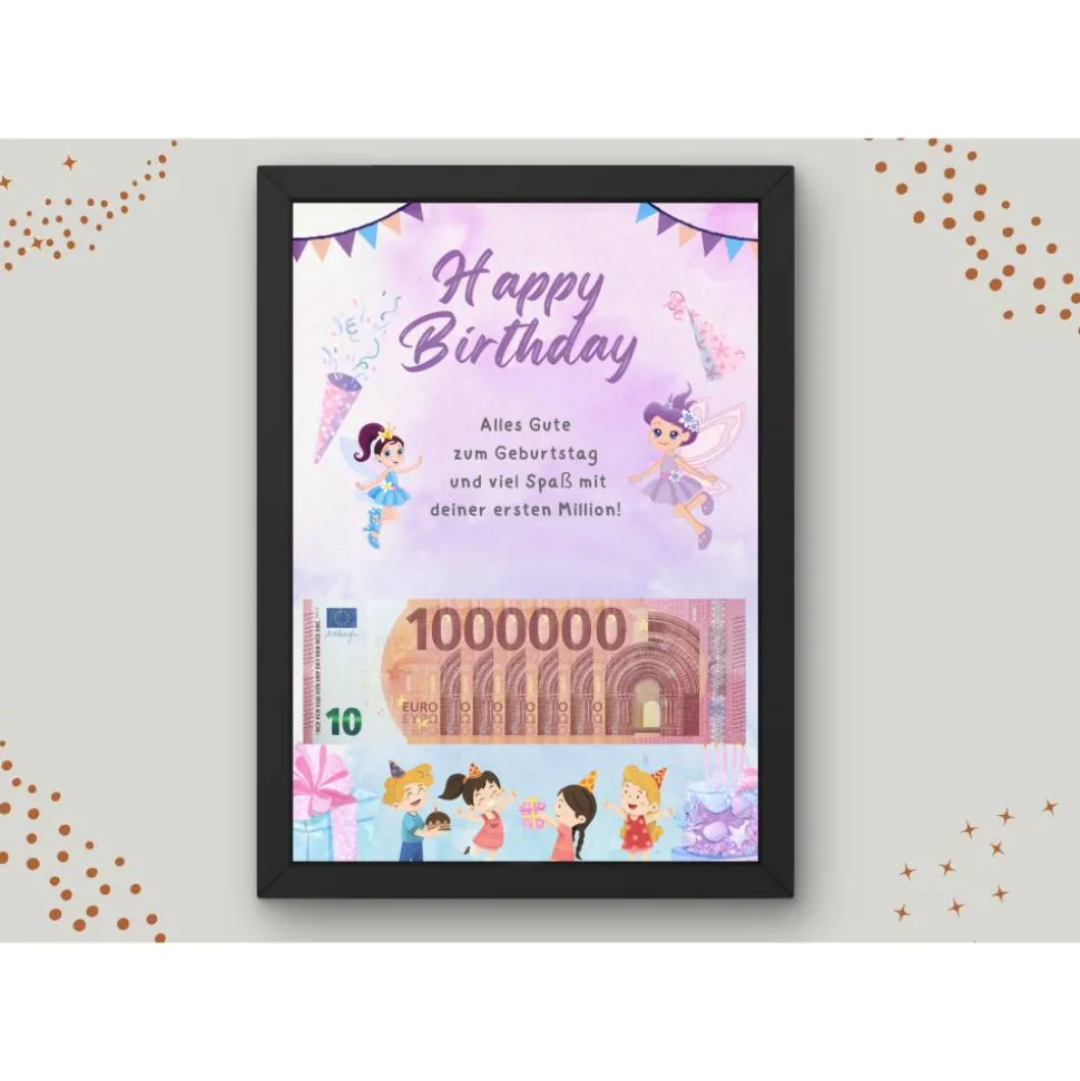 Geldgeschenk Geburtstagskarte "Happy Birthday" Wunscherfüller | Geldgeschenk für Kinder | digitaler Download | P