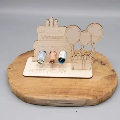 Geldgeschenk Geburtstagstorte - aus Holz personalisiert