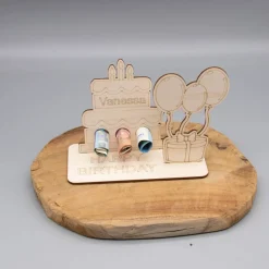 Geldgeschenk Geburtstagstorte - aus Holz personalisiert